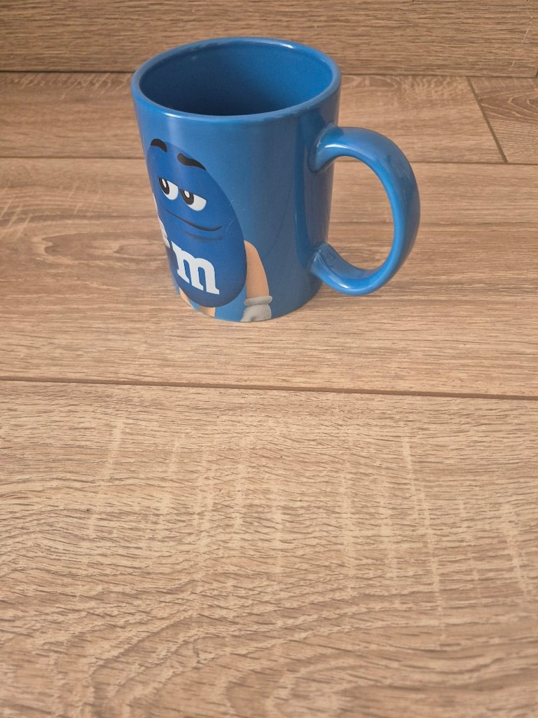 M&M Çikolata Kupa Bardak, Mavi Seramik, sıfır ürün, ön yüzündeki M&M k - 4