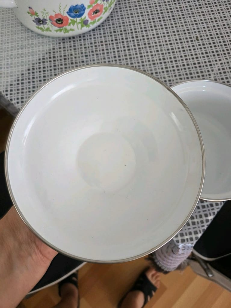 Yuvam Marka Vintage Çiçek Desenli 5'li Emaye Tencere / Saklama Kabı Se - 6