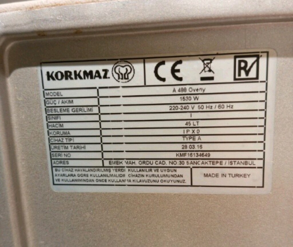 Korkmaz Set Üstü Turbo Fırın 45 Litre Temiz Sağlam - 11