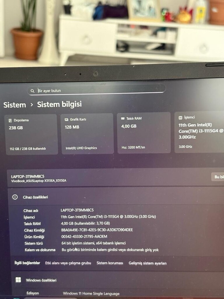 TERTEMİZ 240GB SSD’li İ3 11.NESİL İŞLEMCİLİ LENOVO MARKA LAPTOP - 8
