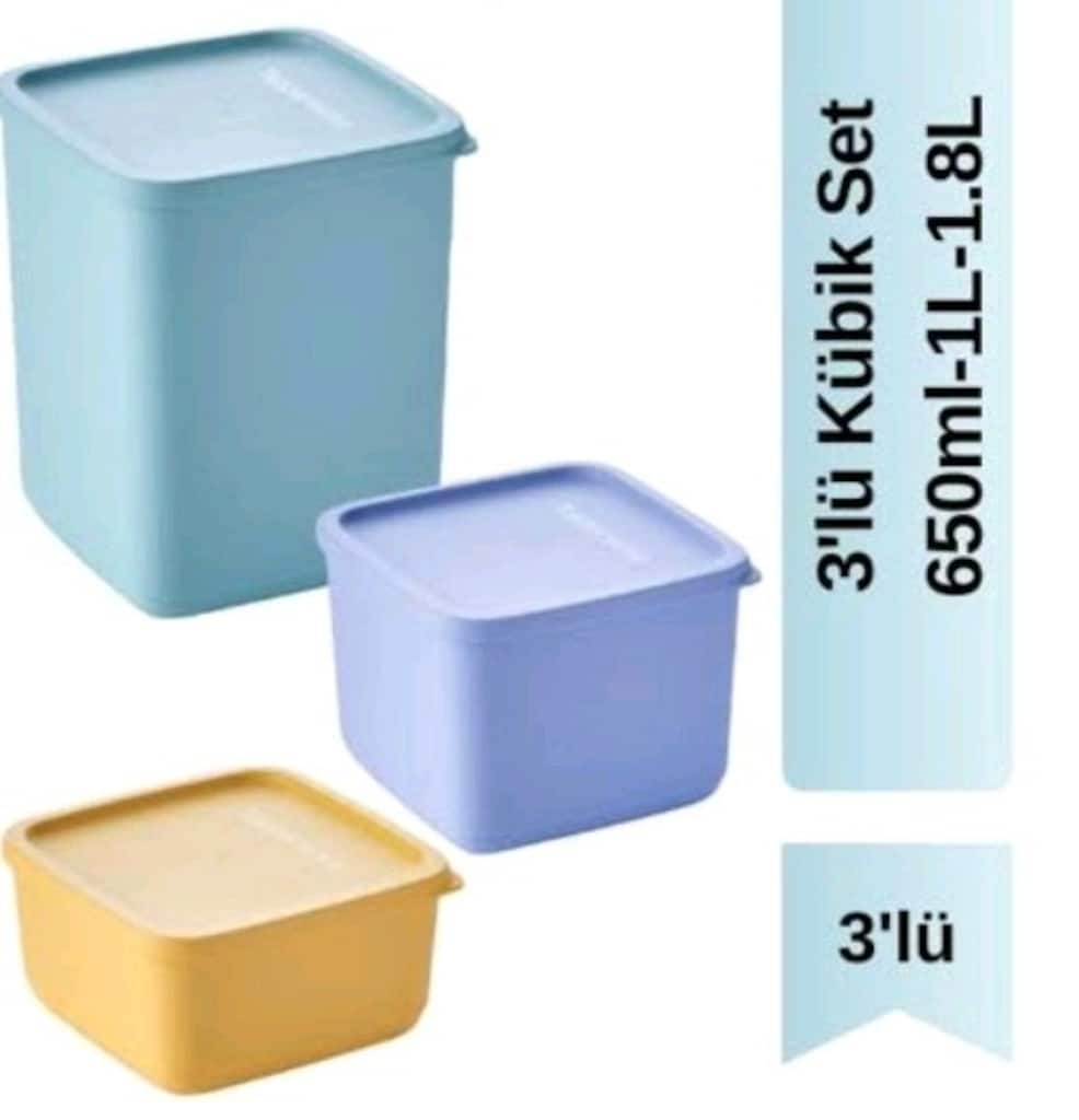 Tupperware kübik set 3'lü - 2