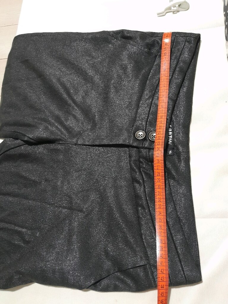 Yeni gibi, XL, siyah isiltili bayan kumas pantolon - 6