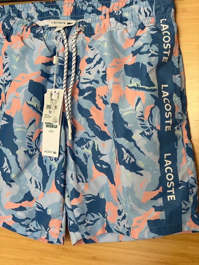 Orijinal lacoste şort mayo small beden sıfır etiketli mavi renk - 8