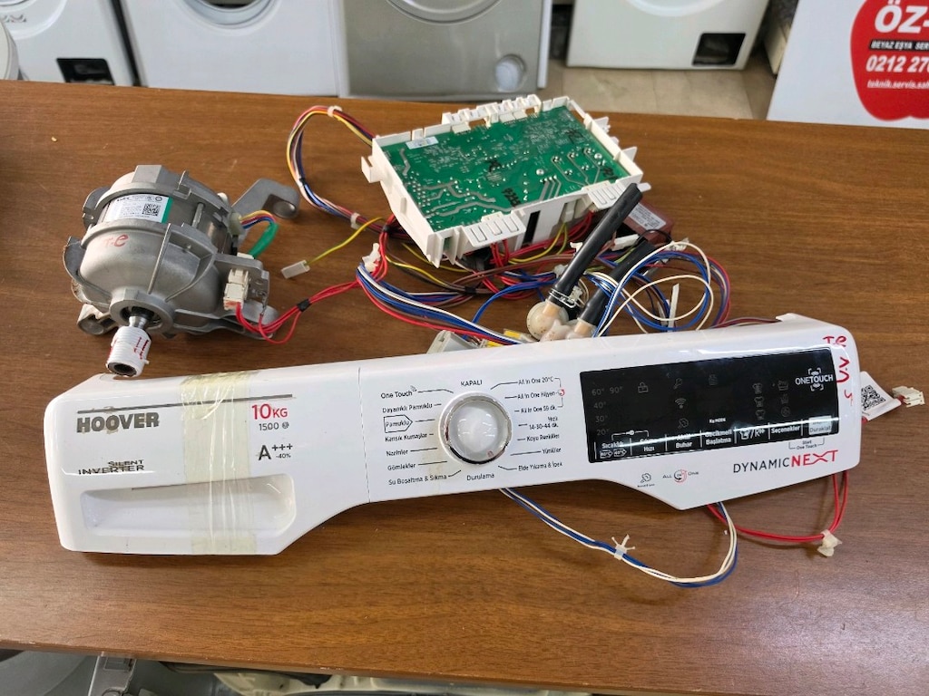 Hoover Dynamic Next 10 kg 1500 Devir Ön Panel + Anakart + Motor + Tesi - 10