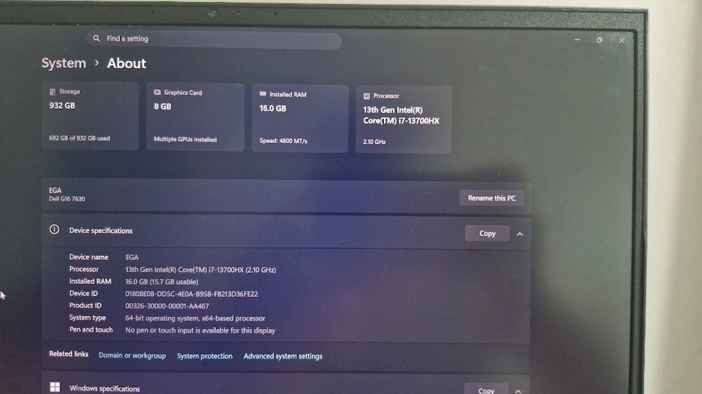 Dell G16 7630 Gaming Laptop RTX 4060 1 TB SSD (kutu ve faturası var) - 2
