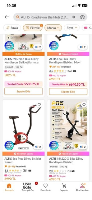 ALTİS ECO PLUS KONDİSYON BİSİKLETİ