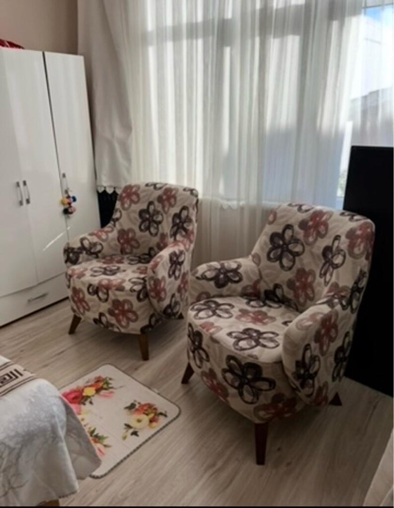 2 Adet Çiçekli Berjer Koltuk - 4