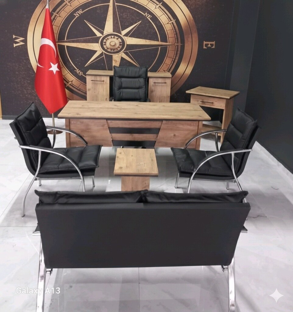 8 parça koltuklar dahil ofis masa koltuk takımı ofis mobilya takımı - 3