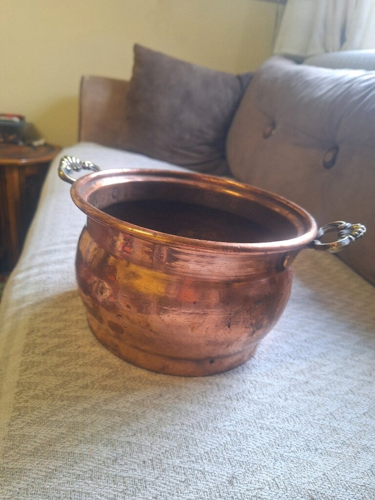 bakır kulplu çok şık tencere - 5