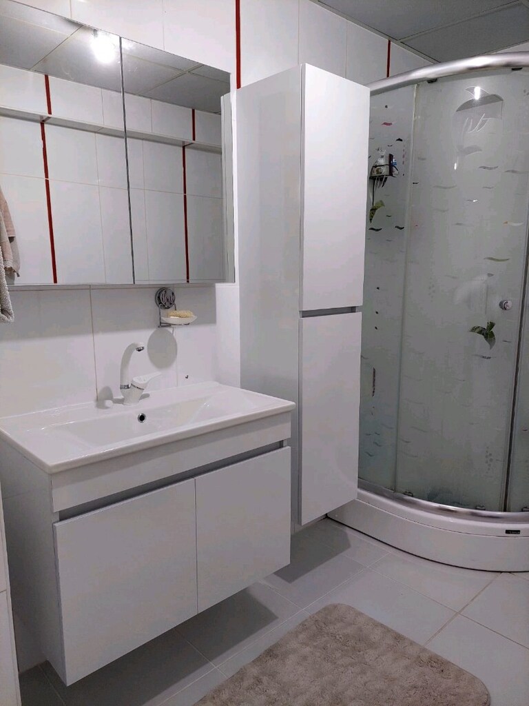 DUVARA ASMALI MDF&BALON KAPAK BANYO DOLABI &LETLI AYNALI BANYO DOLABI - 17
