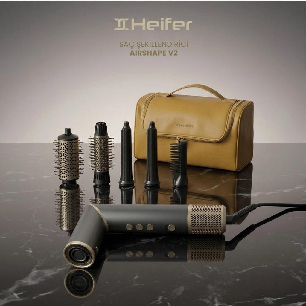 HEİFER AİRSHAPE V2 SAÇ ŞEKİLLENDİRİCİ VE KURUTUCU SET 5 BAŞLIK ÇANTALI - 3