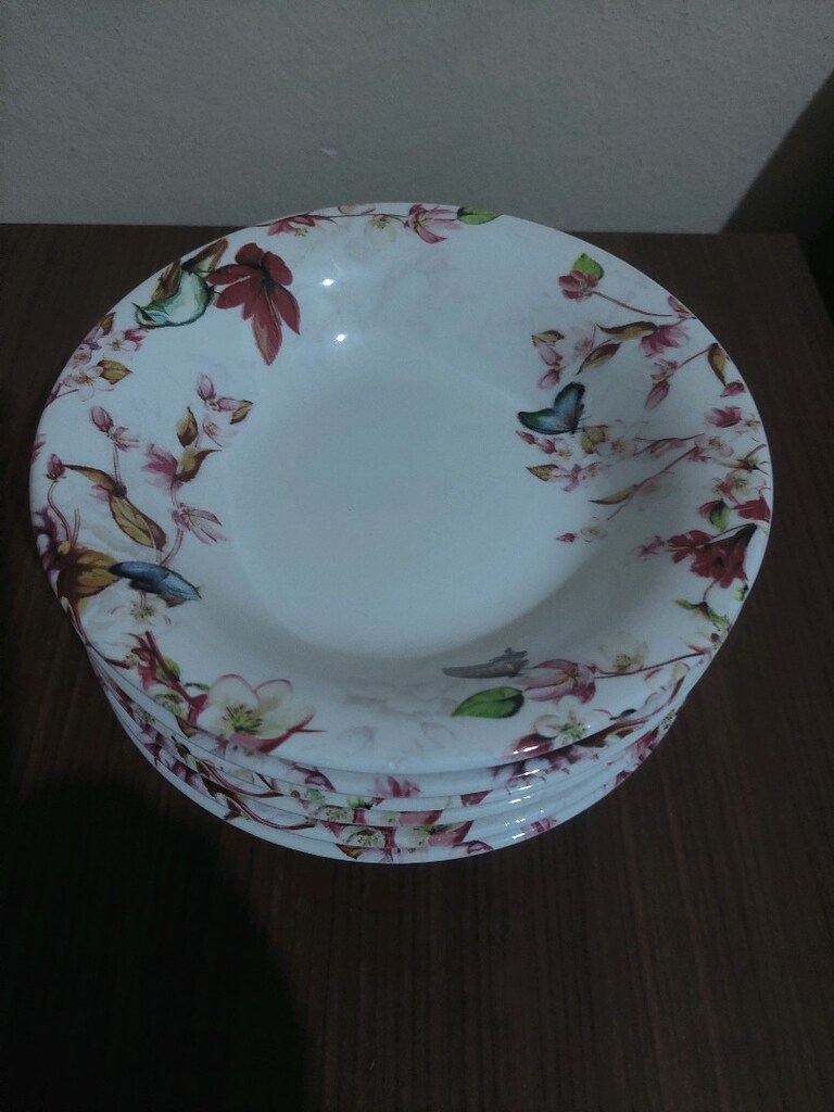 sıfır 6 büyük boy yemek tabağı 6 adet kase - 11