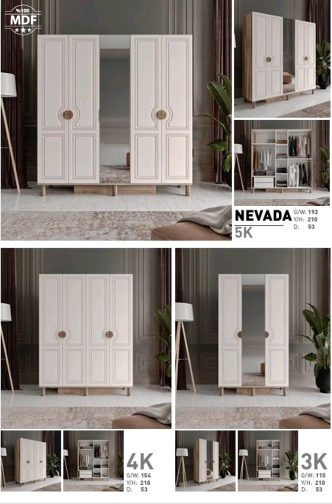 5 Kapılı MDF Gardırop, 5 Kapaklı MDF Dolap - 3