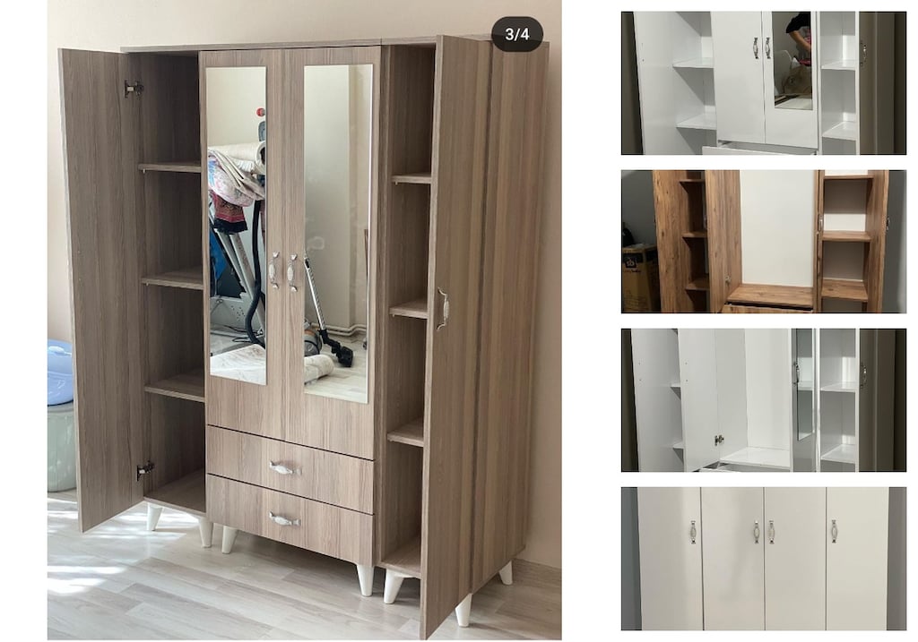 4 kapaklı elbise dolabı eekxbnhvec - 3