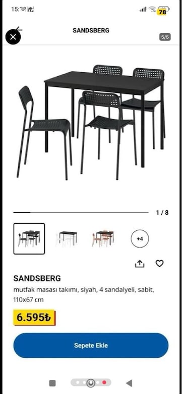 ikea masa sandalye takımı - 4