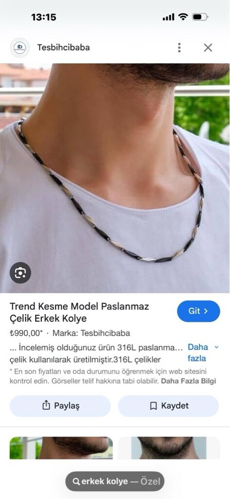 celik kolye dolar işaret deseni - 5