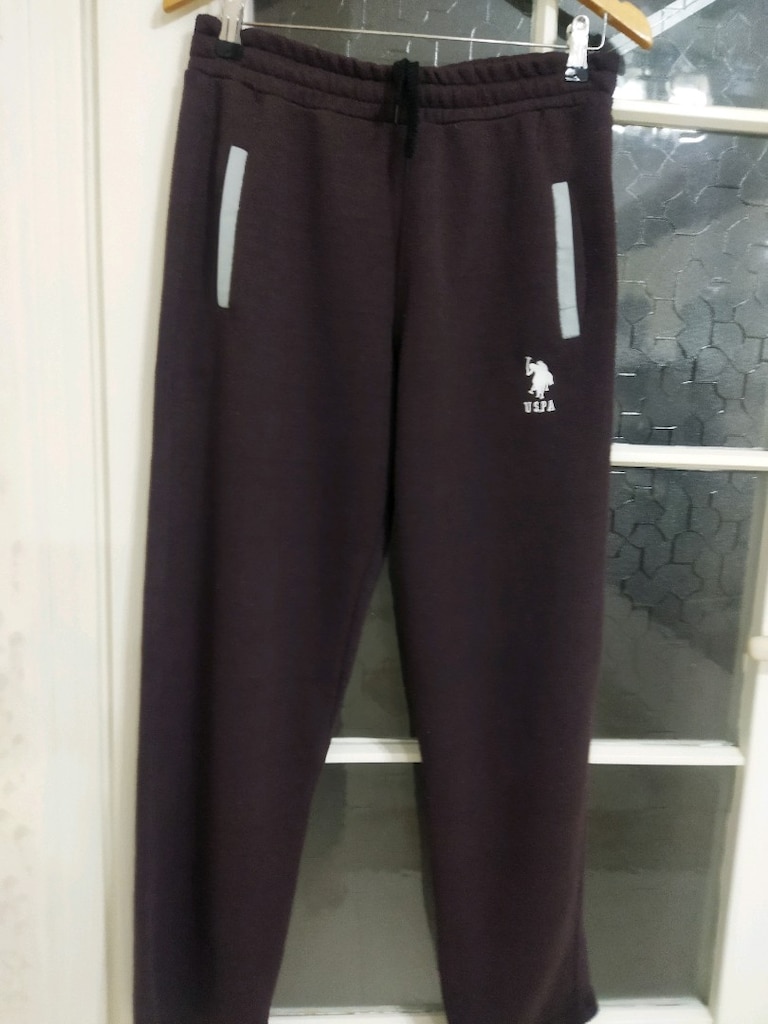 USPA Koyu mürdüm erkek alt eşofman - 3