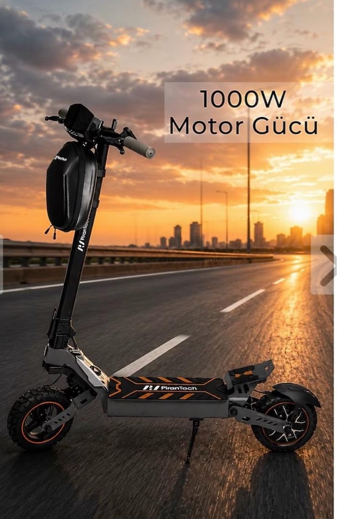 PİRANTECH F1 1000WATT KATLANABİLİR ELEKTRİKLİ BİSİKLET SCOOTER - 4