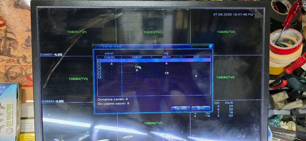 8 kanal 1080n xvr kamera kayıt cihazı - 3