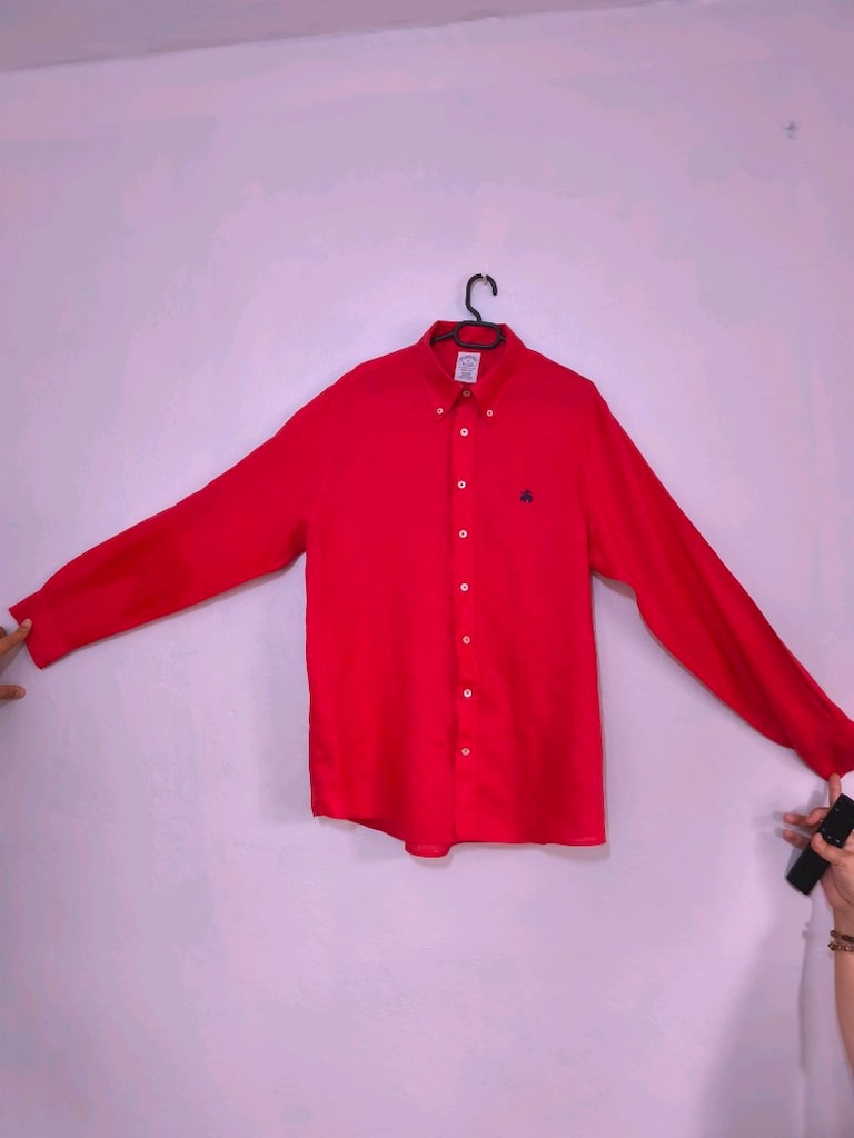 BROOKS BROTHERS Kırmızı Erkek Düğmeli Regular Fit Logo Baskılı Gömlek - 3
