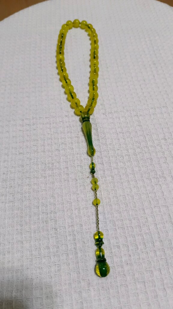 SIFIR AYARINDA 2. EL 33 CM UÇAK CAMI TESPİH - 5