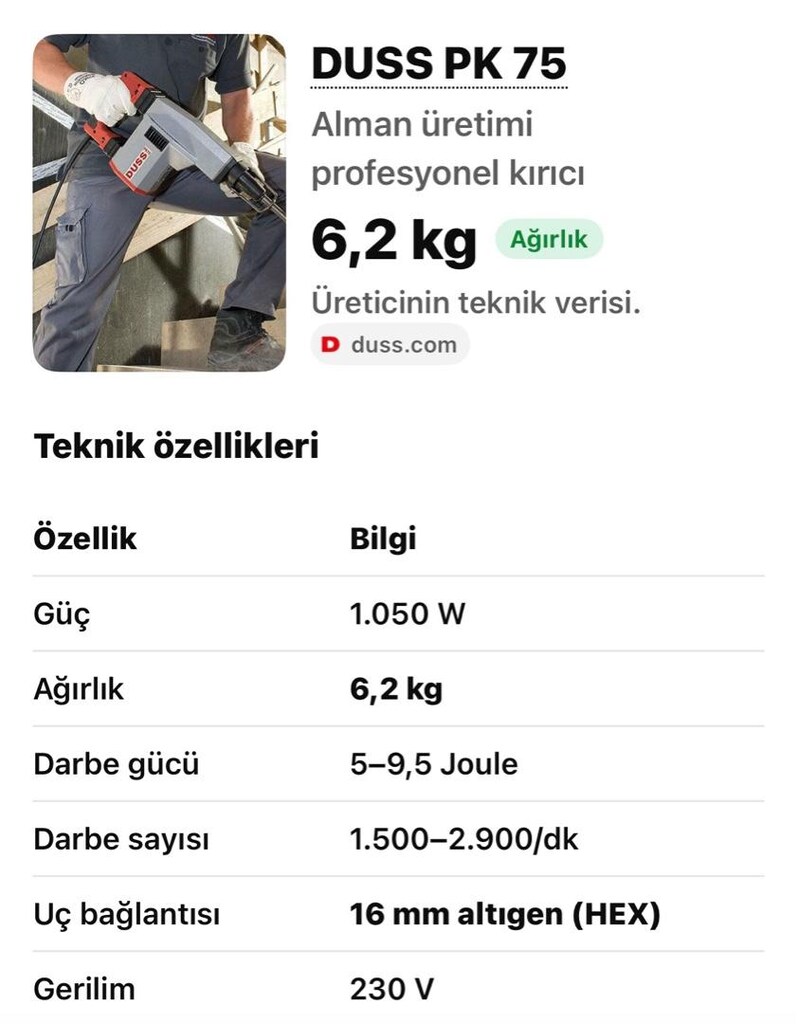 orjinal Alman kırıcı (DUSS PK 75) - 6