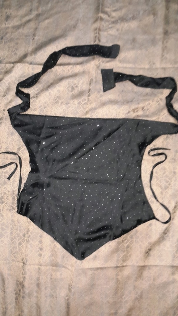 Zara Siyah Parıltılı Boyundan Bağlamalı Büstiyer / Bluz - XS