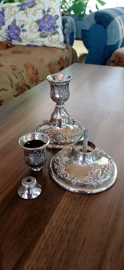 2 ADET GÜMÜŞ ŞAMDAN MUMLUK. - 4