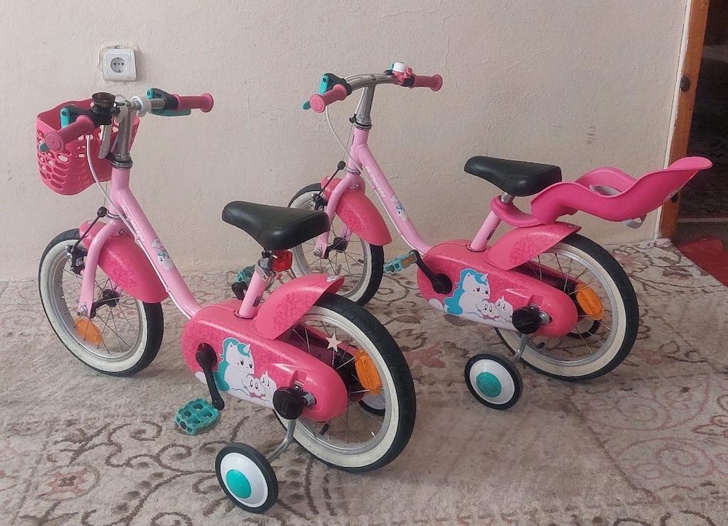2 ADET 14 JANT KIZ ÇOCUK BISIKLETI BTWIN - 2
