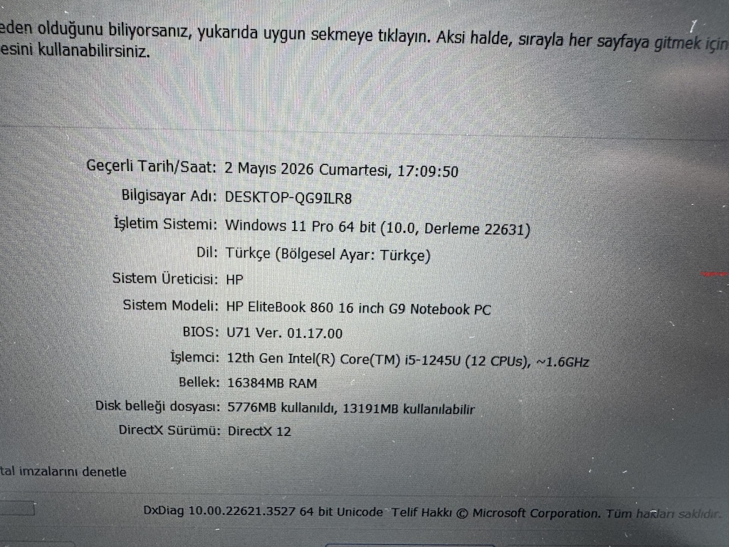 HP ELİTBOOK İ5 12. NESİL 16 GB RAM 256 NVME - 6