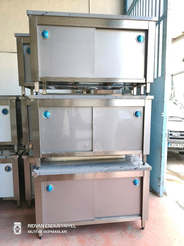 krom tezgah 140 cm krom çalışma tezgahı hazır mutfak dolaplı tezgah - 10