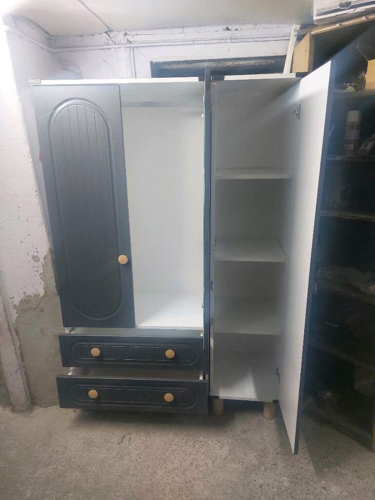 sıfır 3 kapaklı bohem model elbise dolabı kendi imalatımız - 2