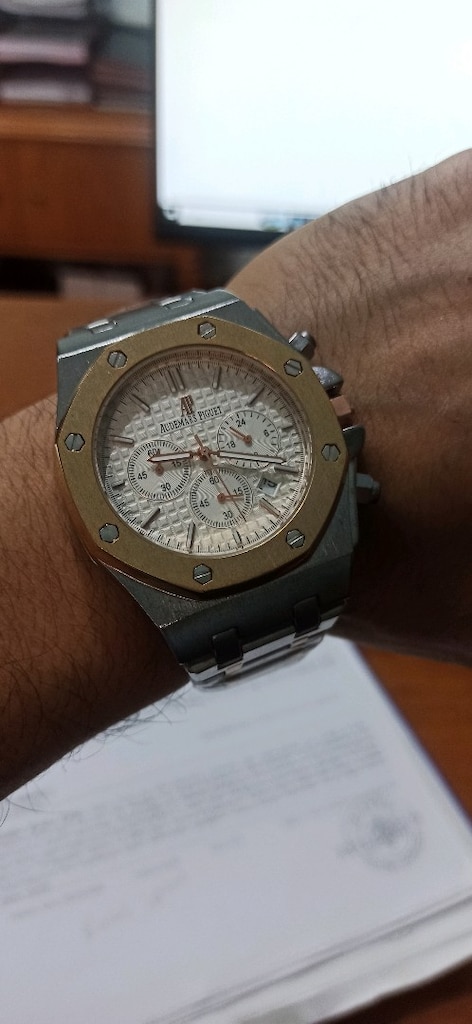 Audemars Piguet fonksiyonlu takvimli pilli çelik kol saati - 5