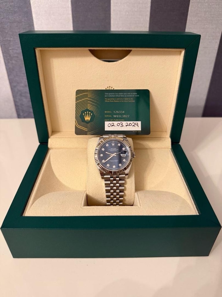 2024 pırlantalı mavi kadran datejust 21000 usd
