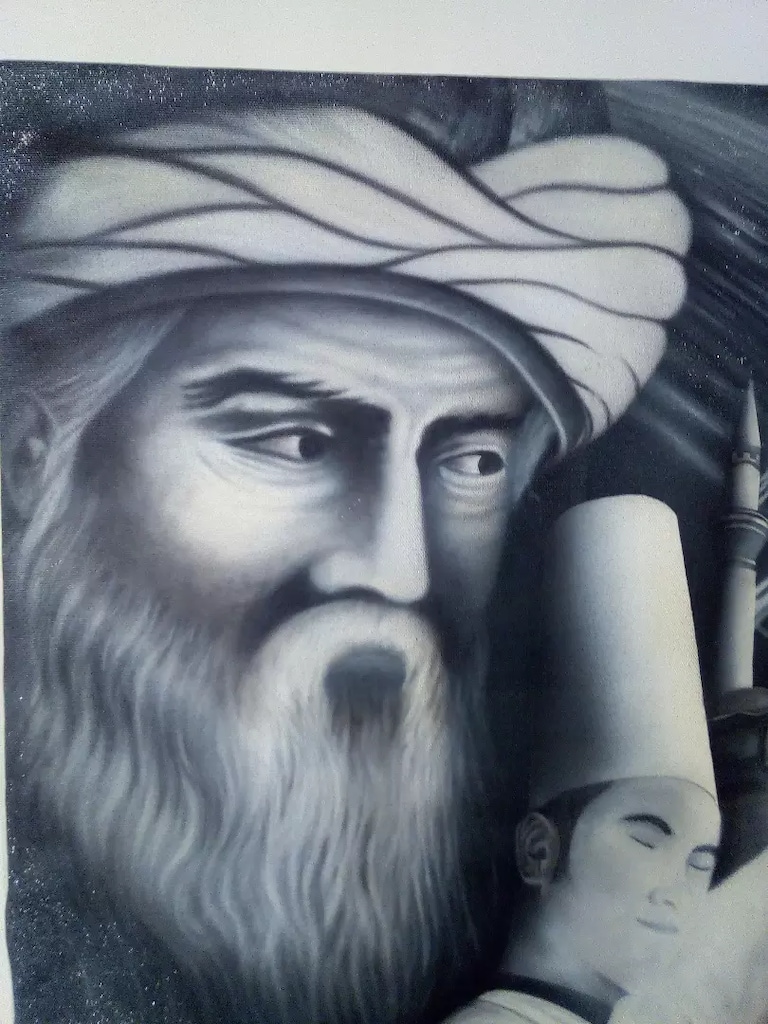 Mevlana tablo airbrush resim - 8