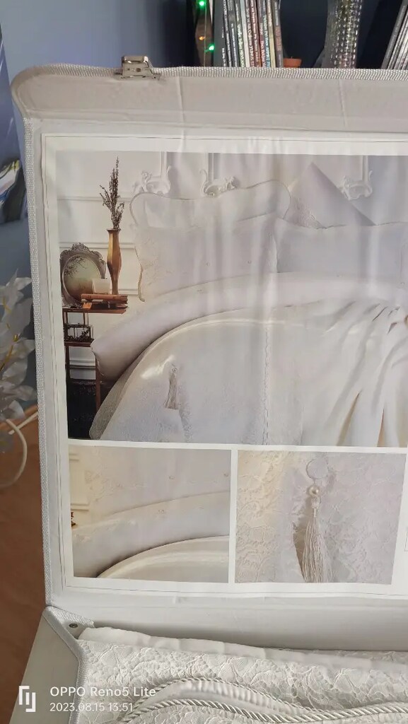 Karaca home juliet ekru yatak örtüsü seti - 2