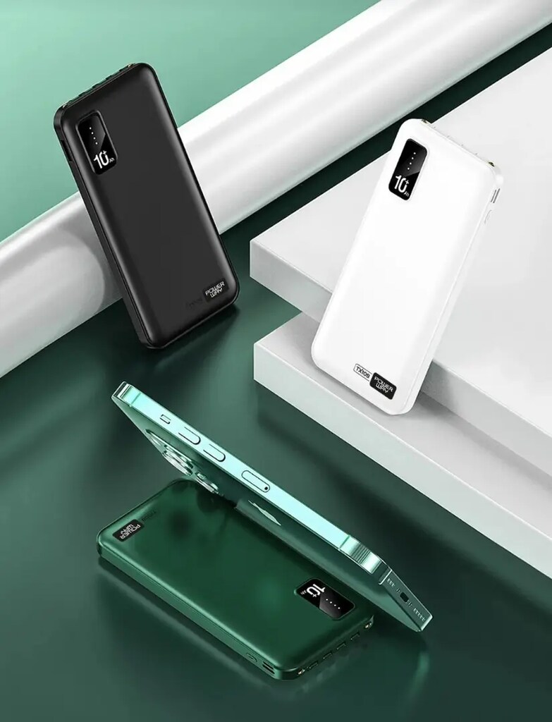 10.000 mAh Kablolu Dijital Göstergeli Powerbank Şarj Cihazı Şarj Aleti - 4