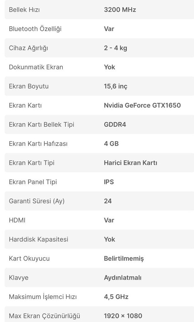 Acer Nitro 5 İ5-11400H GTX1650 Gaming laptop - 5