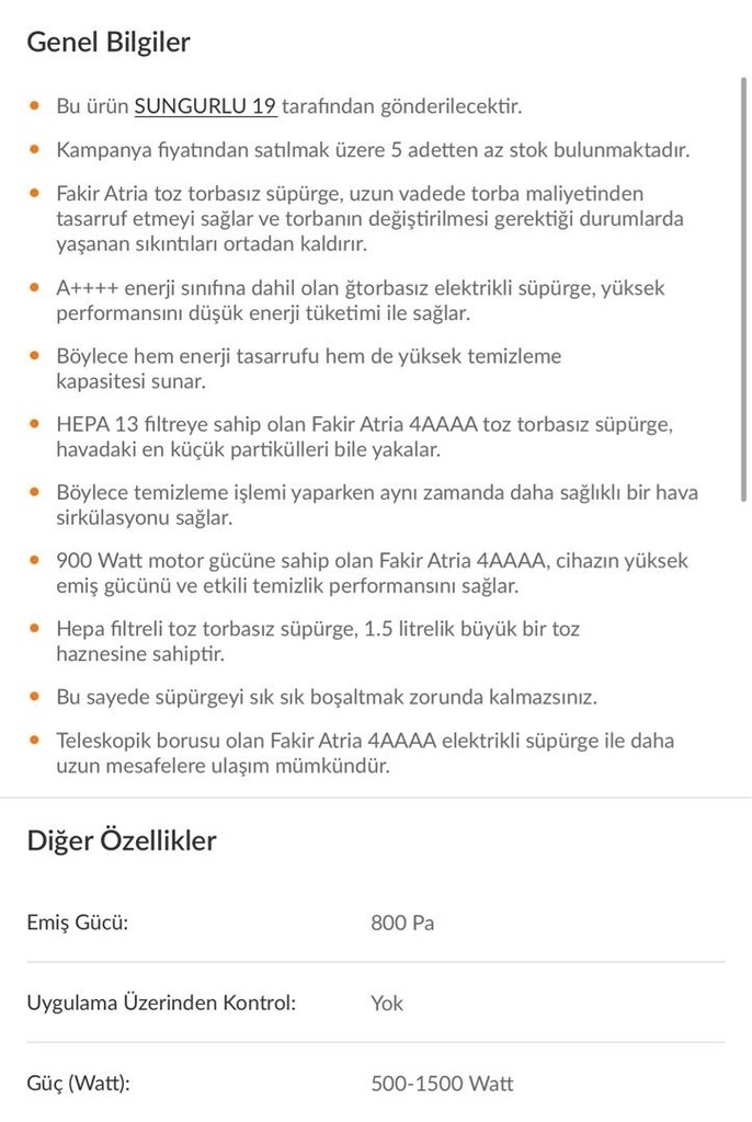 fakir elektrik supurge torbasız güçlü - 10