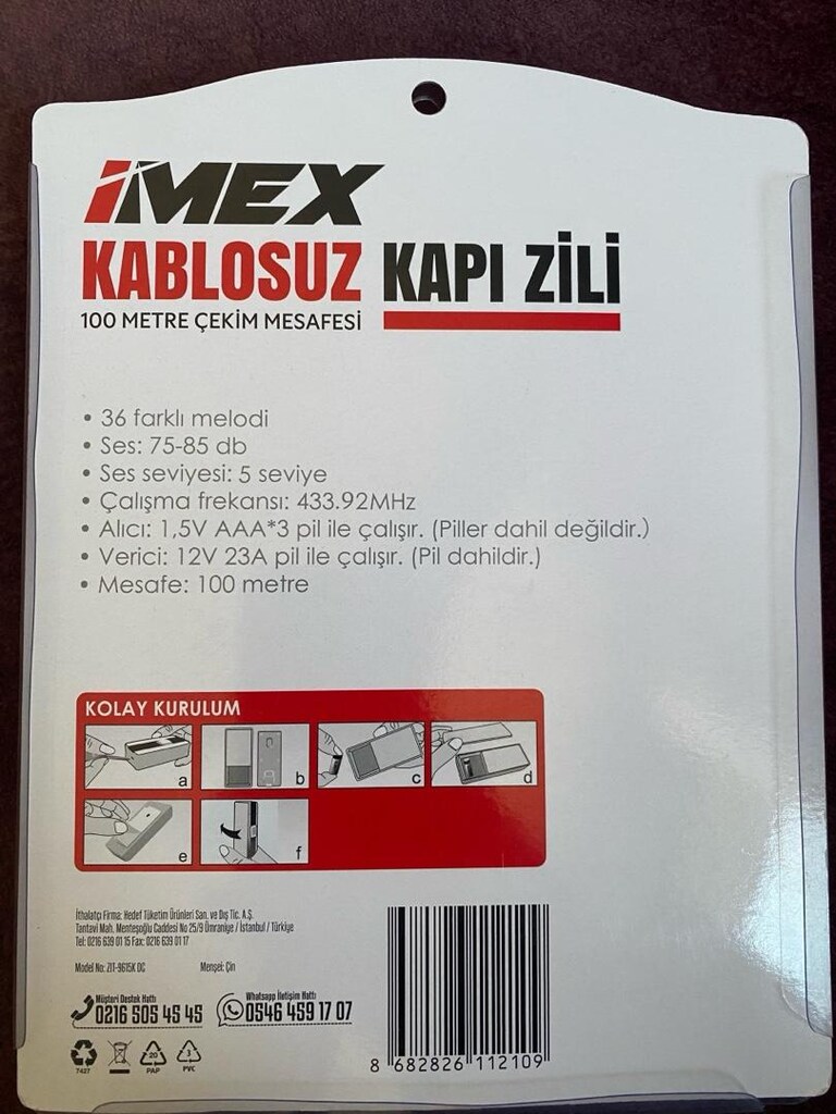 Kablosuz Kapı zili 36 çeşit melodi - 2