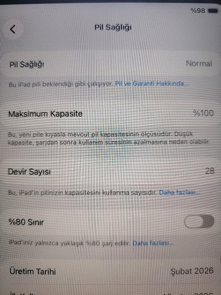1 AYLIK İPAD A16 MAVİ PİL DEVRİ SADECE 28 - 2