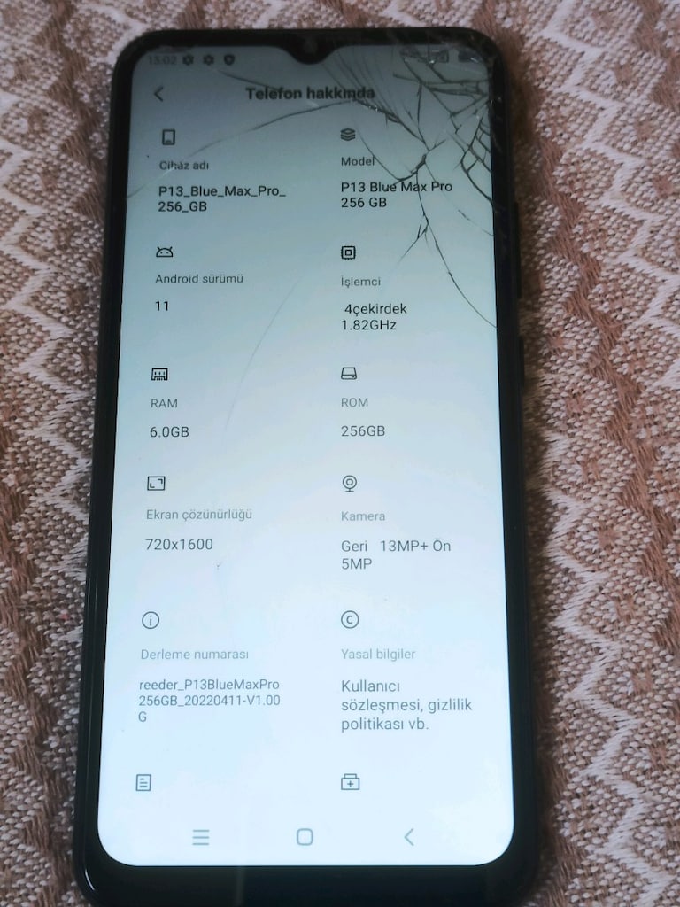 Türkiye cihazı çift hatlı Reeder P 13 blue Max pro.6 rem 256 gb hafıza - 8