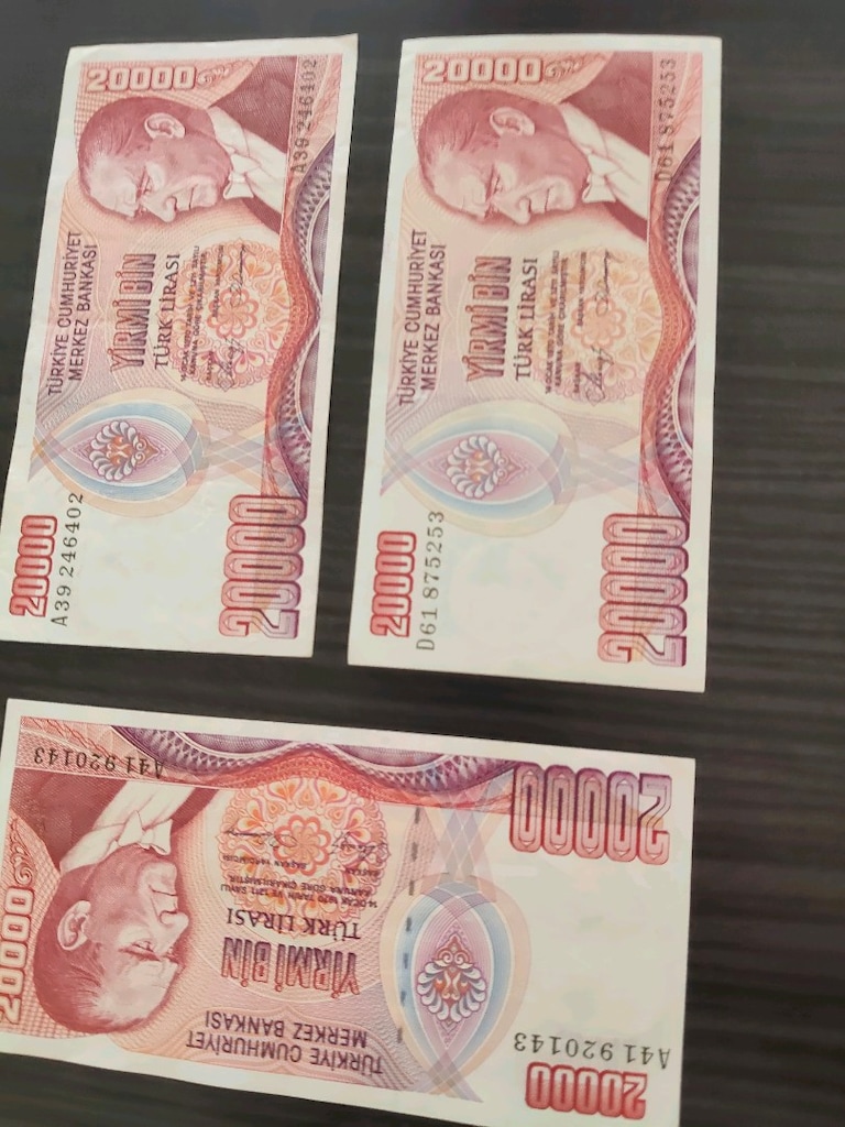 7.Emisyon 20.000 TL Banknot Lotu (3 Adet - A Serisi ve Çil Dahil) - 5