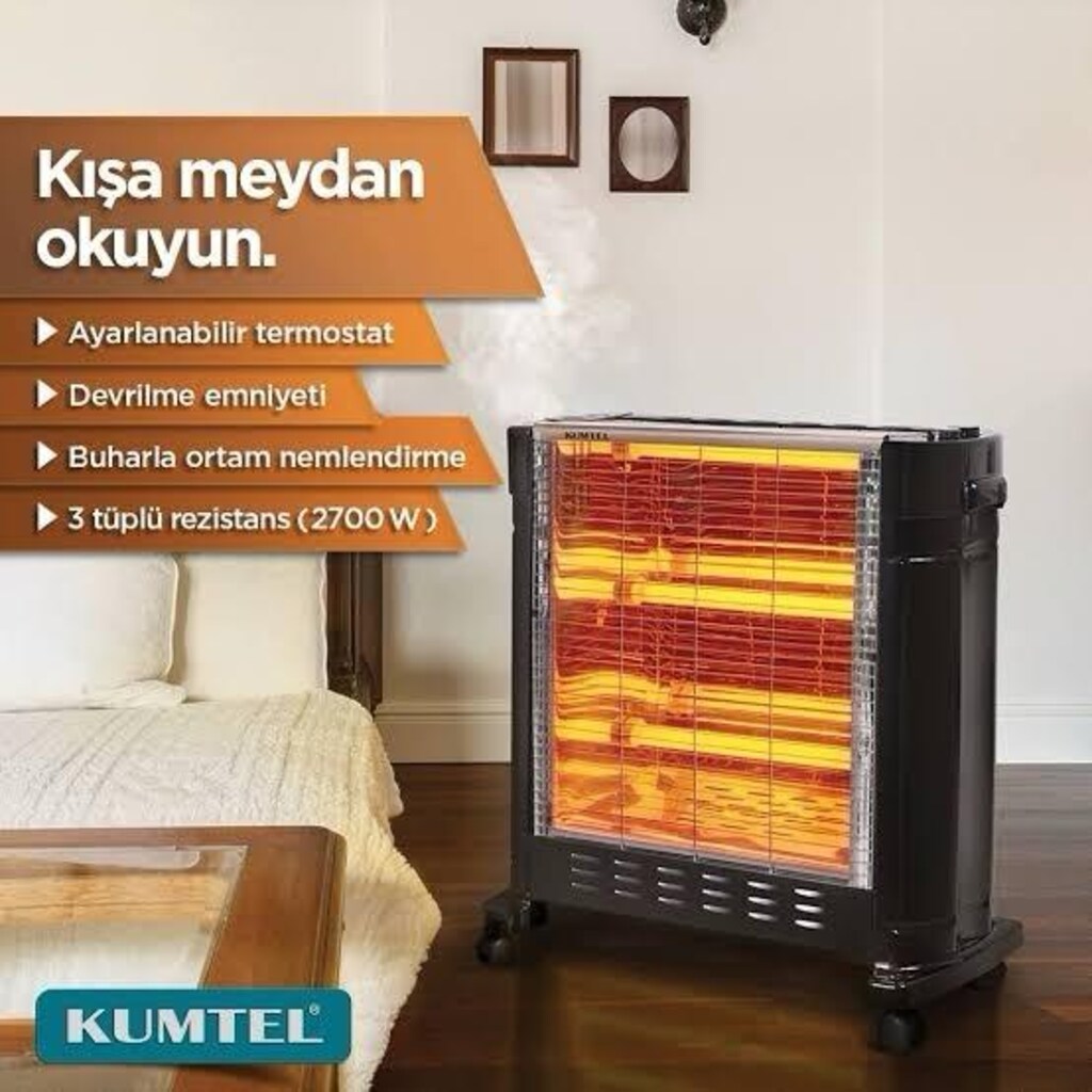 KUMTEL BÜYÜK BOY BUHARLI ISITICI UFO PETEKLİ ELEKTRİKLİ SOBA SIFIR - 2