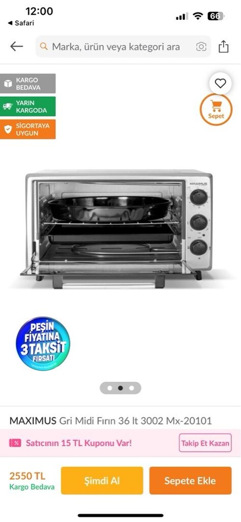 maximus minisan mini fırın 36 litre zaman ayarlı sıfır ürün - 3