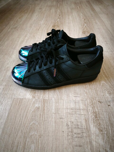 Orjinal sıfırdan farksız Adidas süperstar metal Toe nubuk deri 38.5