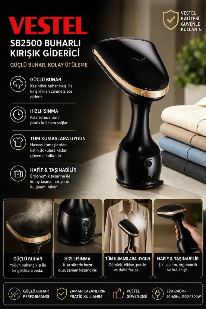 SB2500 Buharlı kırışık giderici