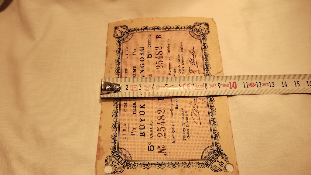 PİYANGO 11 EYLÜL 1938 TARİHLİ TÜRK HAVA KURUMU 10 DA 1 BİLET (1/10)