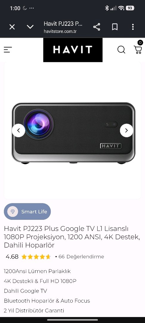 havit 1200 ANSI lümen full çok az kullanıldı projeksiyon - 2