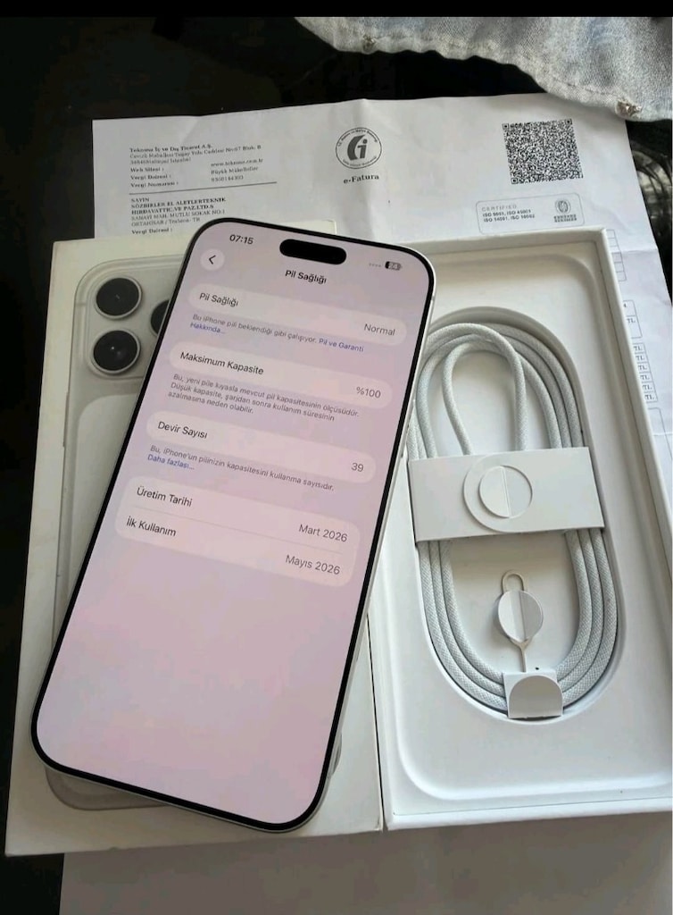 3 Aylık 17 Pro Max TR Garantili 256GB KVK PİL 100 Hatasız Kutu Fatural - 9